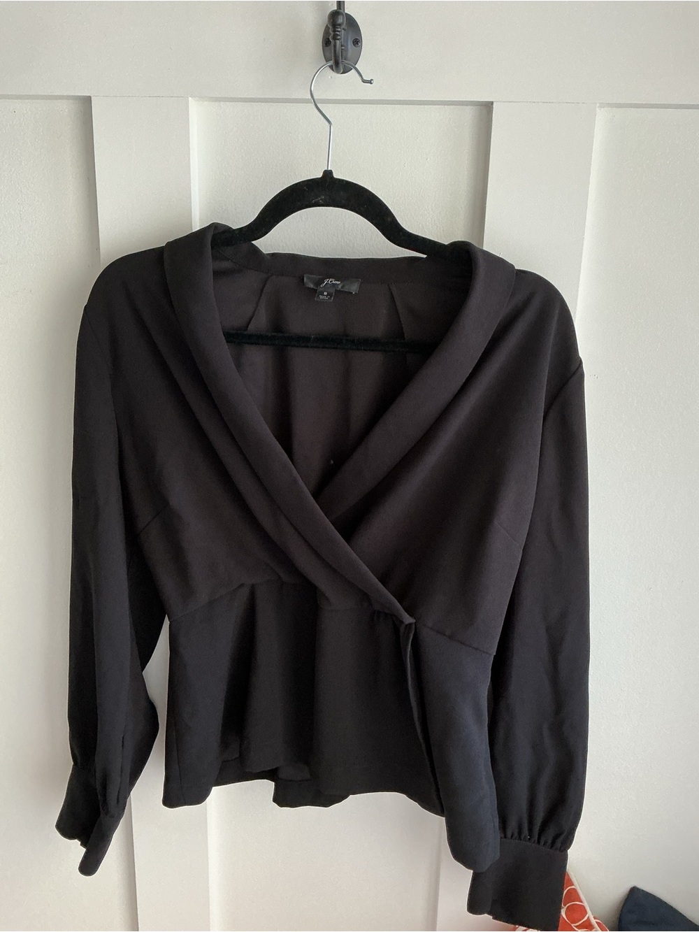 J. Crew Black Wrap-Style Blouse